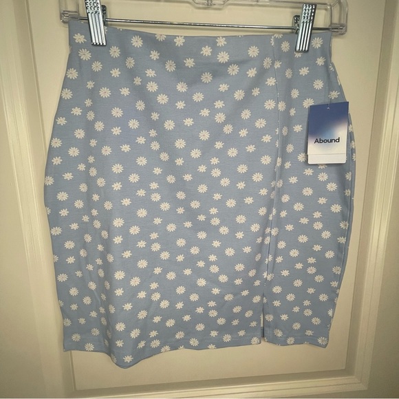 Nordstrom Blue Ditsy Floral Bodycon Mini Skirt S - Picture 14 of 14